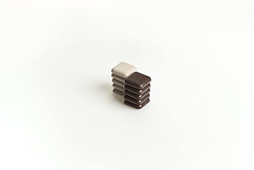 Super Sliders 1" Square Self-Stick Furniture Sliders or Movers for Carpet to Protect Furniture and Move Effortlessly, Brown (12 Pack)