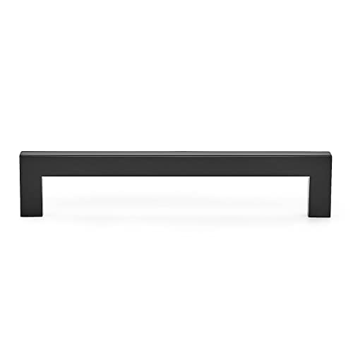 Ravinte Matte Black Cabinet Handles Square Pulls 6-1/4 Inch 10 Pack - size: 6-3/4 Inch (6-1/4 Inch Hole Center)