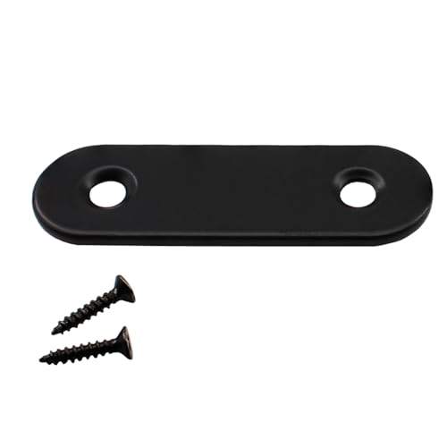 20 Pcs Black 2" Stainless Steel Straight Brackets, Flat Mending Plates for Wood Furniture Repair, 50x16mm Flat Brackets with Screws - size: 2" (50mm x 16mm)