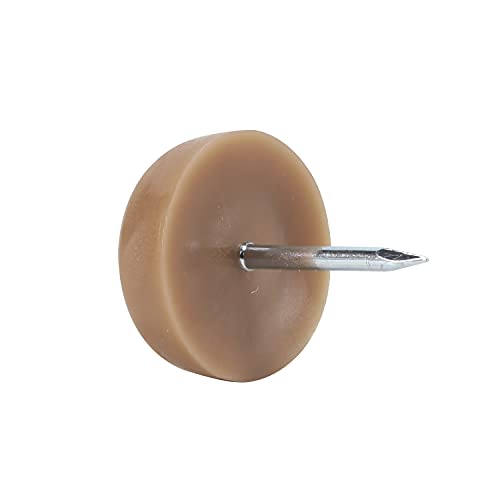 25 Pack Rok Hardware 3/4″ (19mm) Standard Nail On Furniture Glides in Brown Color, Flat Head, Chair Foot Glides, SLG34BRN - color: Brown