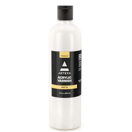 ARTEZA Acrylic Varnish, 12 fl oz, Matte Finish, Clear, UV Protection - style: matte