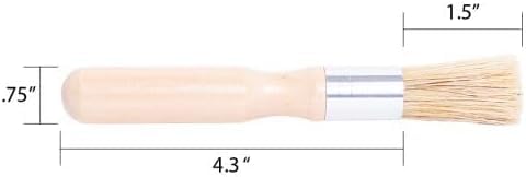 Glue Brush for Bookbinding - Natural Bristle with Wood Handle - Round Wax Paint Brush Small Brush for Craft Projects, Painting, Padding Compound and More!