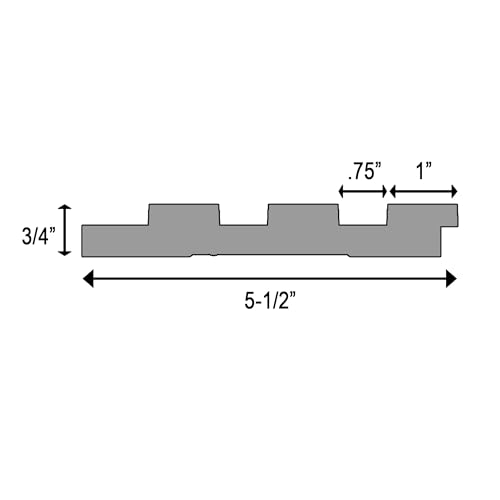 4-Pack Real Wood Slat Wall Panels, 3/4" x 5-1/2" x 94", Solid American Hardwood, The Millwork Outlet (White Oak, 94") - color: White Oak, size: 94"