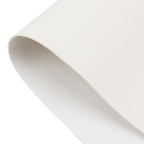 23.7 x 13.01 Inch Litchi Tooling PU Leather Sheet Solid Color Synthetic Fabric Roll Flawless Pieces Square Leather Sheet Leatherette for DIY Earrings Bows Crafts Making(White) - color: White