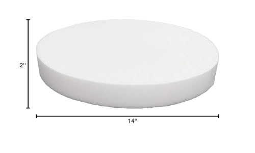 FoamRush 2" x 14" Diameter Premium Quality High Density Upholstery Foam (Bar Stools, Seat Cushion, Pouf Insert, Patio Round Cushion Replacement) Made in USA - color: High Density Foam, size: 2" x 14" Diameter (Round)