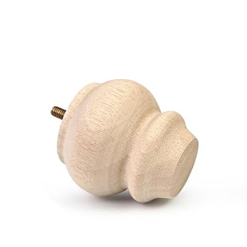 3 Inch Wood Furniture Legs Set of 4 Round Bun Feet Dresser Cabinet Sofa - size: 3inch