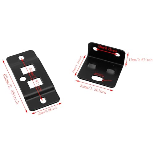 TAODAN 12PCS Two in One Shelf Bracket Set Furniture Hardware Shelf Connectors L-Shaped Right Angle Brackets Includes Mounting Screws Quick-Install Cabinet Joining Brackets Black