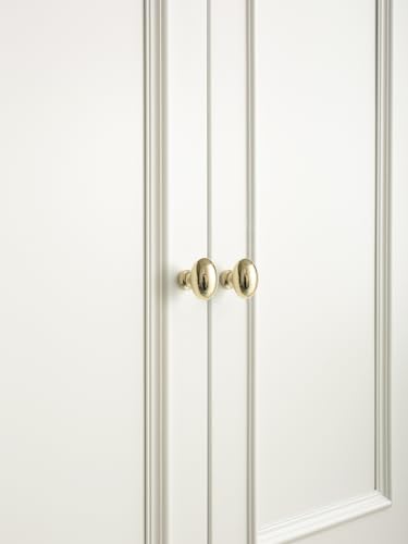 Oval Polished Gold Cabinet Knobs, Zinc Alloy for Drawer Knobs for Dresser Cupboard Wardrobe, Kitchen Cabinet Pulls (5, Polished Gold, Egg knob) - color: Polished Gold