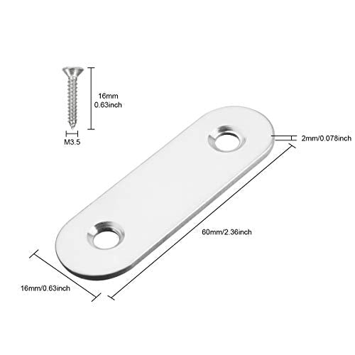 Flat Corner Brace Plates, Pack of 30, Stainless Steel, Silver