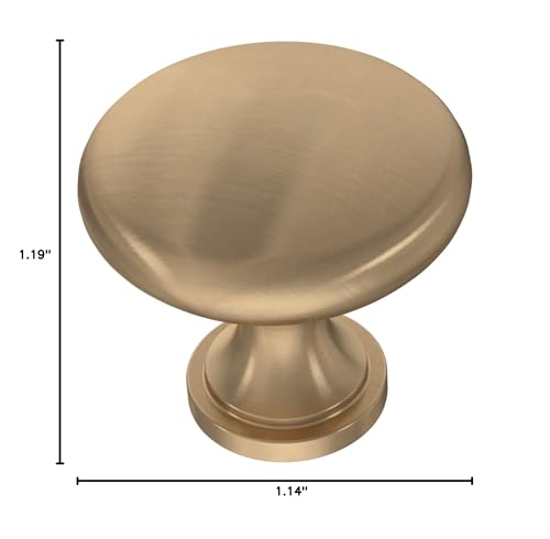 Franklin Brass (10-Pack) – Champagne Bronze Cabinet Knobs for Dressers, Drawers, Kitchen Cabinet Door, Vanity, Furniture, Closet Knobs, 1-3/16 Inch Round | Mushroom - color: Champagne Bronze
