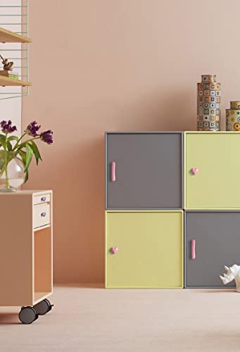 HUAMULAN Ceramic Knobs Heart Shape Cabinet Dresser Pulls Door Handle 15 PCS - color: LS154-Pink-15PCS