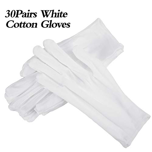 SATINIOR Cotton Gloves for Jewelry Coin Art Handling - color: White