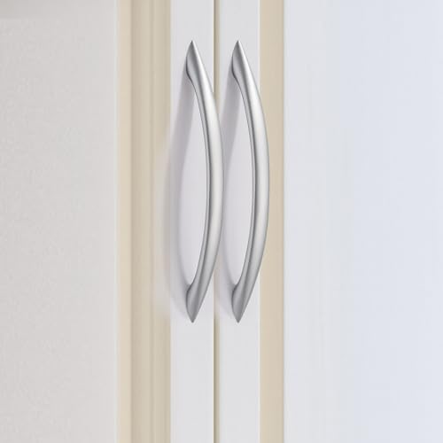 Cabinet Handles 5 Inch Brushed Nickel Curved Drawer Pulls, 30 Pack - color: Brushed Nickel