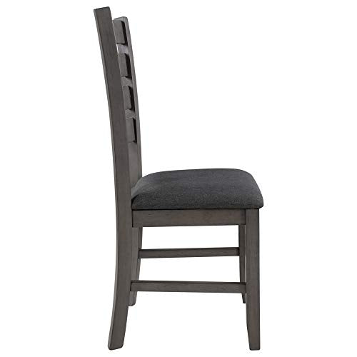 Dining Room Set with 4 Chairs and Bench, 60 Inch, Gray - color: Grey
