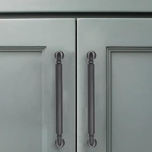 10 Pack 5 Inch Hole Center Matte Black Cabinet pulls Heavy-Duty Solid Cabinet Handle Hardware Suitable for cabinets Dressers Kitchens and Bathroom cabinets. - color: Matte Black, size: 5 Inch hole center