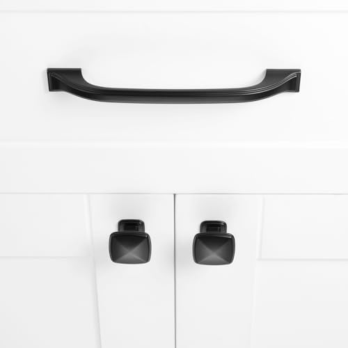 Matte Black Cabinet Knobs Square Cabinet Pulls 10 Pack 1990 - color: Matte Black, size: 1-1/4 Inches, style: 10 Pack Square Knob