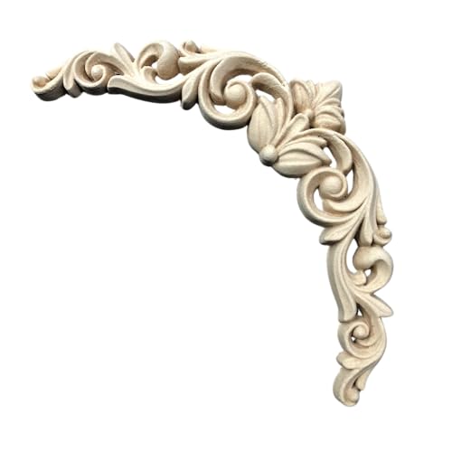 WoodUbend WUB6060 Pack of 2 Scroll Pediments - Wood Appliques - Heat Bendable & Flexible Onlays 10x21cm - DIY Craft, Furniture & Home Decor - Easy to Apply & Paint - Versatile & Reusable Decals - size: WUB6060