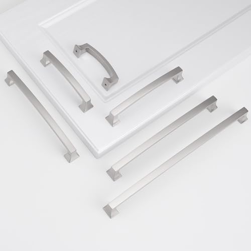 10 Pack 5 Inch(128mm) Cabinet Pulls Brushed Satin Nickel Kitchen Cabinet Pulls Drawer Pulls Solid Cabinet Hardware - color: Brushed Satin Nickel, size: 5'' Hole Center(128mm)