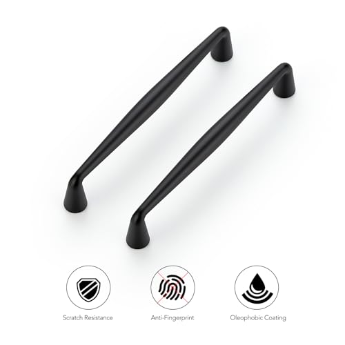 Ravinte Matte Black Cabinet Handles Solid Handles,5 Inch,10 Pack - color: Matte Black, size: 5 Inches Hole Center