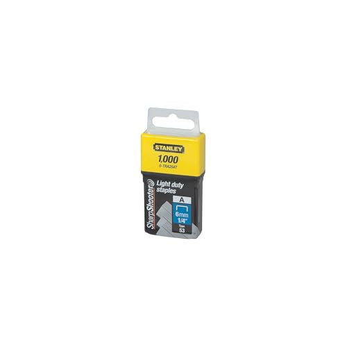 Stanley 1-TRA205T Type A Staples (1000 piece), Silver - size: 8mm