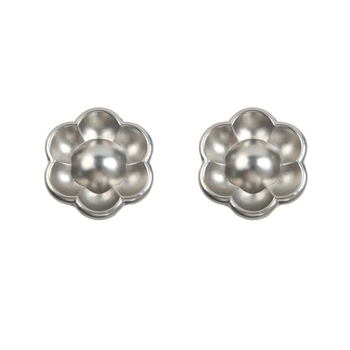 Geesatis Silver Flower Knobs,4 Pcs Modern Single Hole Drawer Pull - style: O-Silver