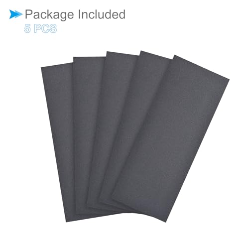 Wet Dry Sanding Sheets, 9 Inch x 3.6 Inch 400 Grit Sandpaper Sheets Silicon Carbide - Applications: for Furniture, Hobbies and Home Improvement, Drywall, Wood, Metal, 5 Pieces - size: 400 grit