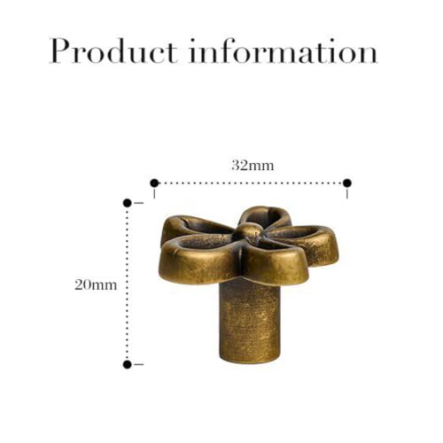 Antique Brass Flower Cabinet Knobs, Boho Knobs 4 Pack | Flower Shape, Antique Brass Finish, Set of 4, Cabinet Hardware, Decorative Knobs - size: Flower-4Pack
