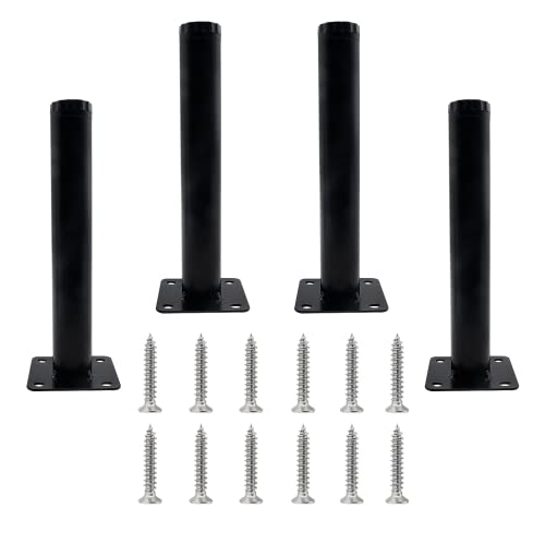 Bivethoi 4 PCS Black Adjustable Furniture Legs, 6.7 Inch / 170mm - size: 6.7 Inch / 170mm