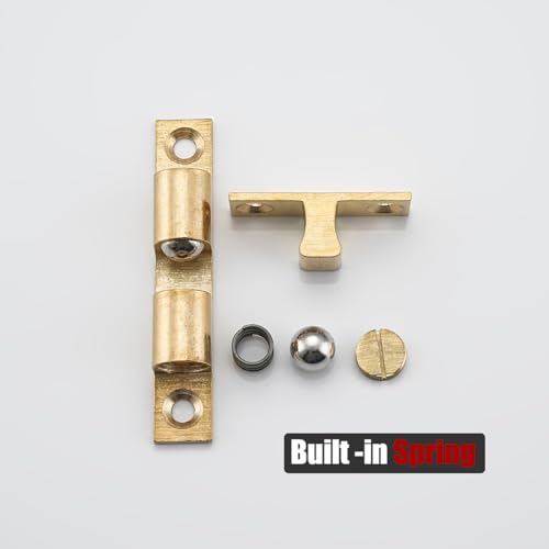 JQK Cabinet Door Catch, Closet Ball Tension Latch, Solid Brass 4 Pack 70mm, HBC200-P4