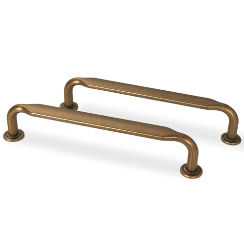 10 Pack 5 inch Antique Brass Kitchen Cabinet Handles - color: Antique Brass, size: 5'' Hole Center(128mm)