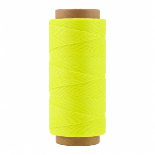 Mandala Crafts 150D 0.8mm Lime Green Flat Waxed Thread for Leather Sewing - color: Lime Green, size: Flat 150D 0.8mm 273 Yards