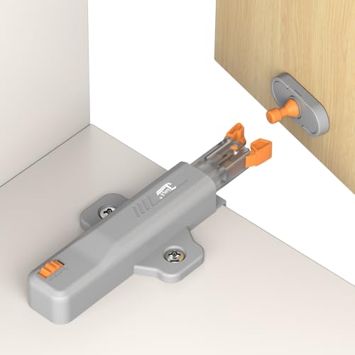 Jiayi Strong Heavy Duty Push Latch, Non-Magnetic RV Hidden Door Cabinet Latches, 2 Pack Push Release Press Out Touch Catch for Door Closure, Push to Open Kitchen Cabinet Hardware - color: Gray