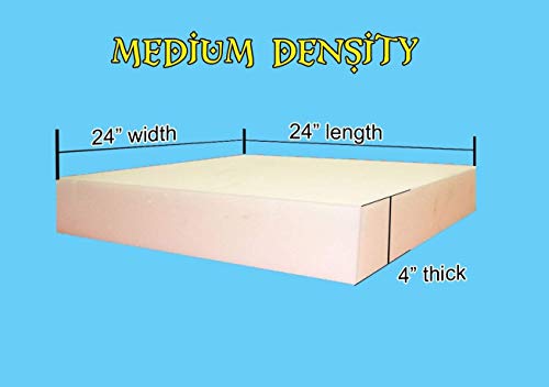 Mybecca Upholstery Foam 4" x 24" x 24" Medium Density Cushion