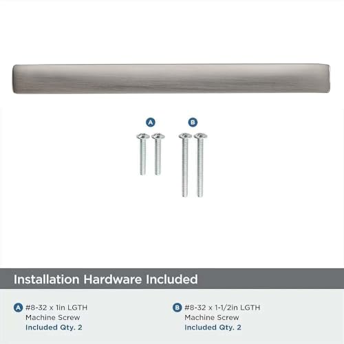 khtumeware 2 Pack Solid Handles 3-1/2-Inch(89mm) Brushed Nickel Cabinet Pulls,Heavy Duty for Kitchen Cabinets, Cupboards, Drawers and Bathroom Hardware - color: Brushed Nickel, size: 3-1/2"(89mm) Hole Center, style: 2-Pack