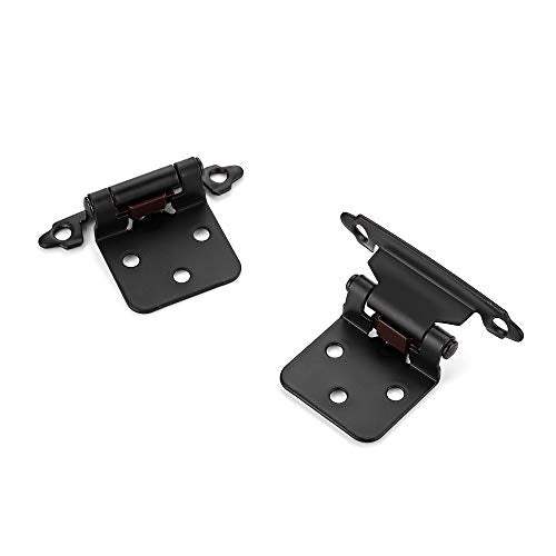 Ravinte Matte Black Cabinet Hinges, 1/2 Inch Overlay, 60 Pack (30 Pairs) - color: Black