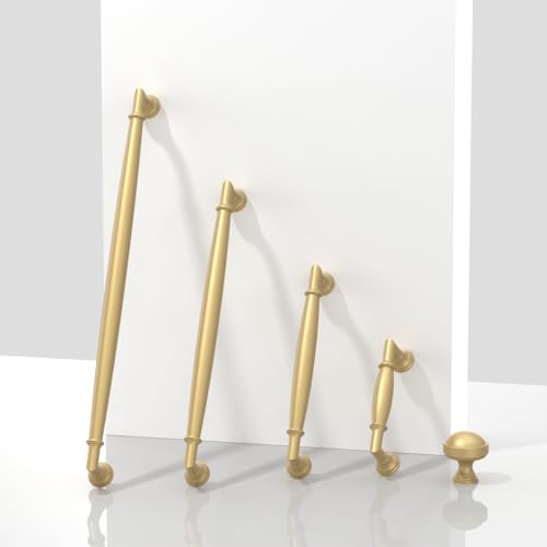 10 Pack Brushed Gold Cabinet Pulls 3 Inch(76mm) Kitchen Cabinet Handles Solid Zinc Alloy Cabinet Hardware Drawer Pulls - color: Brushed Gold, size: 3" Hole Center