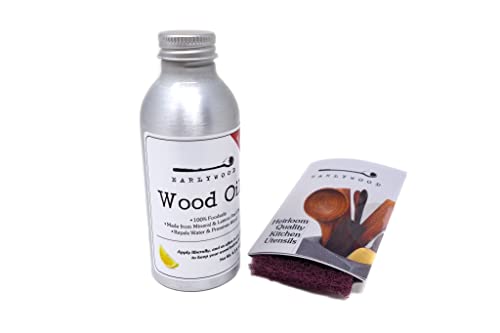 Earlywood Lemon-scented Mineral Oil for Cutting Boards and Wooden Kitchen Utensils; Food Safe, Clear, 4.5 oz.