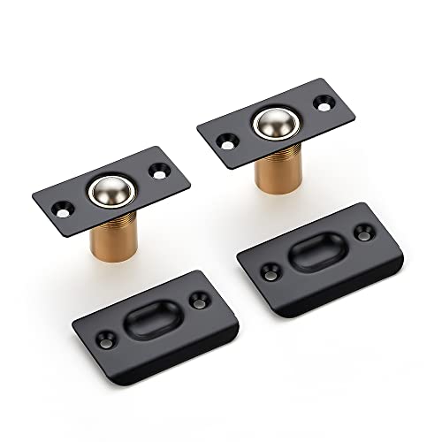 Ravinte Matte Black Door Ball Catch, Closet Door Latch Adjustable, 2 Pack - color: Black