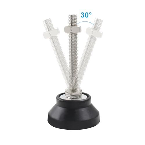 4Pcs Adjustable Leveling Feet, M10 Heavy Duty Adjustable Feet, Black Rubber Feet for Desk, Shelf Chair, Table, Machine (D60 x M10 x H80) - size: D60 x M10 x H80