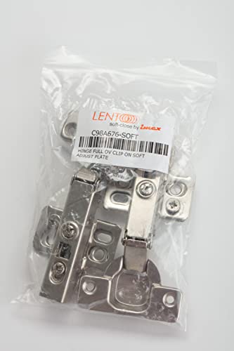 IMEX - Cabinet Door & Kitchen Hinges - Soft Close & Slide On - Full Overlay Lazy Susan Hardware - Metal Face Frame Plate for Floded - Packs with Plates & Mounting Screws Included (5 Pack)