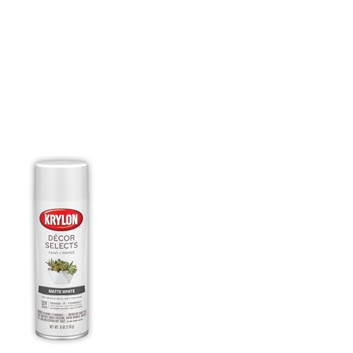 Krylon Décor Selects Paint + Primer, Matte, White, 6 oz - color: White, style: Matte