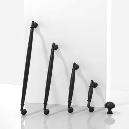 10 Pack Matte Black Cabinet Pulls 5 Inch(128mm) Kitchen Cabinet Handles Solid Zinc Alloy Cabinet Hardware Drawer Pulls - color: Matte Black, size: 5" Hole Center