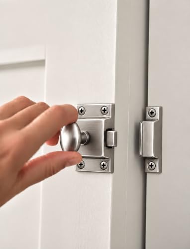 QCAA Oval Turn Cabinet Latch, for Cupboard & Other Furniture, Large, Chrome Plated, Made in Taiwan, 1 Pack - color: Chrome Plated, size: 1pack-large