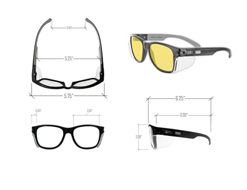 MAGID Gemstone Y50 Performance Anti-Fog Safety Glasses with Side Shields - color: Amber Lens | Black Frame, size: 24 Pairs