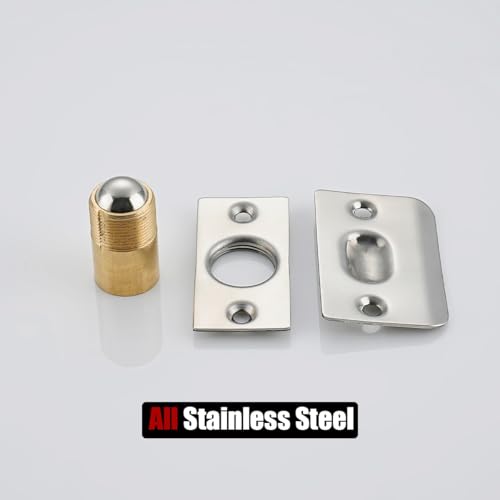 JQK Closet Door Ball Catch Hardware, Stainless Steel Catch Adjustable with Strike Plate, Polished Chrome 2 Pack, HBC100-CH-P2 - color: Chrome, size: Standard 2 Pack