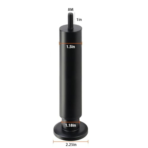 Metal Adjustable Height Furniture Support Legs, Black, Pre-Drilled M8 Bolts, for Bed/Sofa/Chair/Cabinet/Table, Non-Slip Rubber Bottom Pad, Easy Installation (4.72"-7.09"/2PCS) - size: 4.72"-7.09"/2PCS