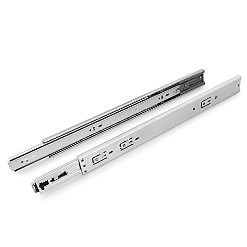 Gobrico 24-Inch Rear/Side Mount Drawer Slides, Soft Close Ball Bearing Drawer Slides and Glides with Brackets, Full Extension Heavy Duty Cabinet Dresser Runners, 10Pairs - size: 24 Inch