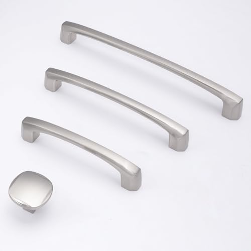10 Pack 12.6 Inch Brushed Satin Nickel Kitchen Cabinet Handles - color: Brushed Satin Nickel, size: 12-3/5" Hole Center(320mm)