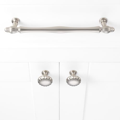 Brushed Nickel Cabinet Knobs Round Cabinet Pulls 10 Pack 2510 - color: Brushed Nickel, size: Single Hole