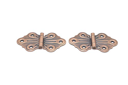 Antique Copper Butterfly Flush Mount Hinge 2 Hinges Includes Matching Finish Screws